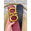 Ferragamo Width 7cm High Waist Gancini Belt Burgundy