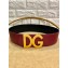 Dolce & Gabbana Width 7cm Belt Burgundy with Gold Logo