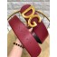 Dolce & Gabbana Width 7cm Belt Burgundy with Gold Logo