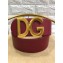 Dolce & Gabbana Width 7cm Belt Burgundy with Gold Logo
