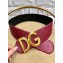Dolce & Gabbana Width 7cm Belt Burgundy with Gold Logo