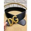 Dolce & Gabbana Width 7cm Belt Black with Gold Logo