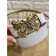 Gucci Width 4cm Leather Belt White with Butterfly Buckle