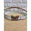 Gucci Width 4cm Leather Belt White with Butterfly Buckle
