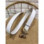 Gucci Width 4cm Leather Belt White with Butterfly Buckle