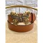Gucci Width 4cm Leather Belt Brown with Butterfly Buckle