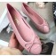 Chanel Leather Classic Bow Ballerinas Flats Pink