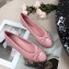 Chanel Leather Classic Bow Ballerinas Flats Pink