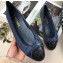 Chanel Leather Classic Bow Ballerinas Flats Bi-color Dark Blue/Black