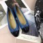 Chanel Leather Classic Bow Ballerinas Flats Bi-color Blue/Black