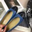 Chanel Leather Classic Bow Ballerinas Flats Bi-color Blue/Black