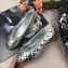 Chanel Leather Classic Bow Ballerinas Flats Quilted Silver/Apricot Sole