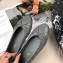 Chanel Leather Classic Bow Ballerinas Flats Quilted Gray