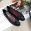 Chanel Leather Classic Bow Ballerinas Flats Quilted Black/Burgundy