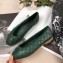 Chanel Leather Classic Bow Ballerinas Flats Quilted Green