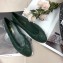 Chanel Leather Classic Bow Ballerinas Flats Quilted Green