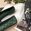 Chanel Leather Classic Bow Ballerinas Flats Quilted Green