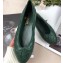 Chanel Leather Classic Bow Ballerinas Flats Quilted Green