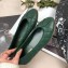 Chanel Leather Classic Bow Ballerinas Flats Quilted Green