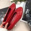 Chanel Leather Classic Bow Ballerinas Flats Quilted Red