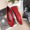 Chanel Leather Classic Bow Ballerinas Flats Quilted Red