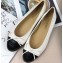Chanel Leather Classic Bow Ballerinas Flats Bi-color White/Black