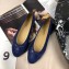 Chanel Leather Classic Bow Ballerinas Flats Quilted Blue