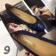 Chanel Leather Classic Bow Ballerinas Flats Quilted Blue