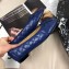 Chanel Leather Classic Bow Ballerinas Flats Quilted Blue