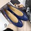 Chanel Leather Classic Bow Ballerinas Flats Quilted Blue
