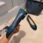 Chanel Lambskin Classic Bow Ballerinas Flats Blue Green/Black