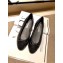 Chanel Lambskin Classic Bow Ballerinas Flats Quilting Crinkled Black