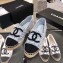 Chanel CC Logo Tweed Fabric Espadrilles Light Blue 2019