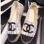 Chanel CC Logo Tweed Fabric Espadrilles Gray 2019