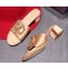 Louis Vuitton Heel 4.5cm Strass-paved LV Circle Satin Madeleine Mules Nude 2019