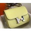 Hermes Constance Mini/MM Bag in Epsom Leather Light Yellow with Silver Hardware