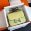 Hermes Constance Mini/MM Bag in Epsom Leather Light Yellow with Silver Hardware