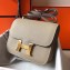 Hermes Constance Mini/MM Bag in Epsom Leather Light Gray with Gold Hardware