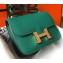 Hermes Constance Mini/MM Bag in Epsom Leather Peacock Green with Gold Hardware