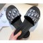 Dior Obliuqe Jacquard Canvas Dway Mules Slipper Sandals Black 2019