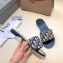 Dior Obliuqe Jacquard Canvas Dway Mules Slipper Sandals Black 2019