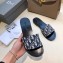 Dior Obliuqe Jacquard Canvas Dway Mules Slipper Sandals Navy Blue 2019