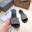 Dior Obliuqe Jacquard Canvas Dway Mules Slipper Sandals Green 2019