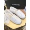 Chanel CC Logo Quilted Leather Espadrilles White