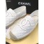 Chanel CC Logo Quilted Leather Espadrilles White