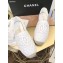 Chanel CC Logo Quilted Leather Espadrilles White