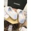Chanel CC Logo Quilted Leather Espadrilles White