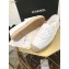 Chanel CC Logo Quilted Leather Espadrilles White