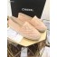 Chanel CC Logo Quilted Leather Espadrilles Apricot