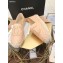 Chanel CC Logo Quilted Leather Espadrilles Apricot